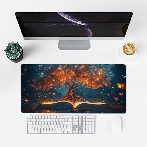 Der Baum des Lebens Mauspad 1000x500x3mm, Mousepad Gaming Mauspad Pflanze Mousepad XXL, Mouse Pad mit Vernähten Kanten und Gummibasis, Schreibtisch Zubehör, für Gaming Tastatur und Maus, f-380 Bild 2