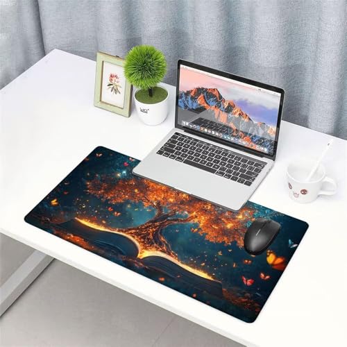 Der Baum des Lebens Mauspad 1000x500x3mm, Mousepad Gaming Mauspad Pflanze Mousepad XXL, Mouse Pad mit Vernähten Kanten und Gummibasis, Schreibtisch Zubehör, für Gaming Tastatur und Maus, f-380 Bild 3
