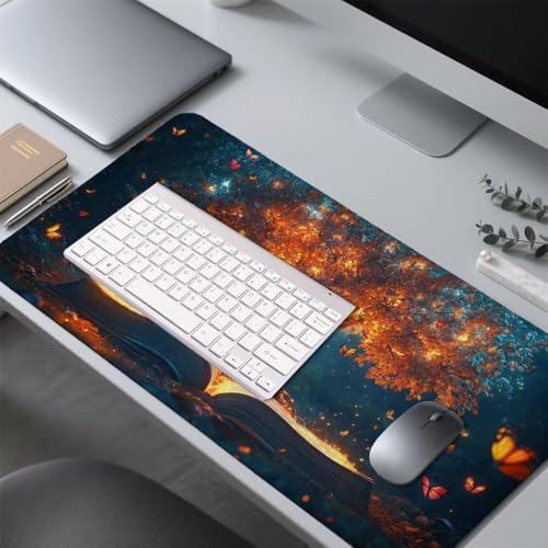 Der Baum des Lebens Mauspad 1000x500x3mm, Mousepad Gaming Mauspad Pflanze Mousepad XXL, Mouse Pad mit Vernähten Kanten und Gummibasis, Schreibtisch Zubehör, für Gaming Tastatur und Maus, f-380 Bild 4