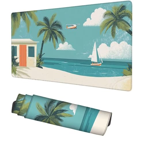 Baum Mauspad 900x500x3mm, Mousepad Gaming Mauspad Flugzeug Mousepad XXL, Mouse Pad mit Vernähten Kanten und rutschfeste Gummibasis, Schreibtisch Zubehör, Maus Pad für Gaming Tastatur und Maus, f-396 Bild 1