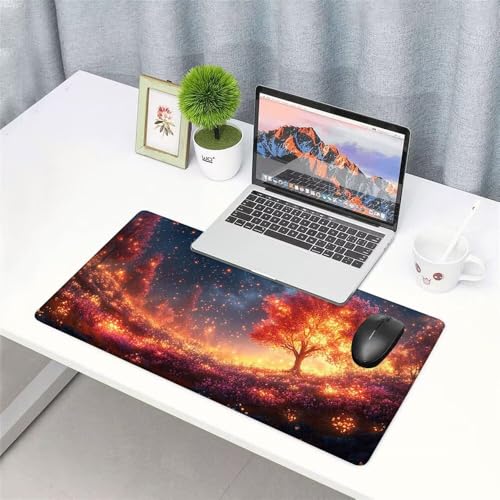 Baum Mauspad 900x500x3mm, Mousepad Gaming Mauspad Fantasie Mousepad XXL, Mouse Pad mit Vernähten Kanten und rutschfeste Gummibasis, Schreibtisch Zubehör, Maus Pad für Gaming Tastatur und Maus, f-390 Bild 3