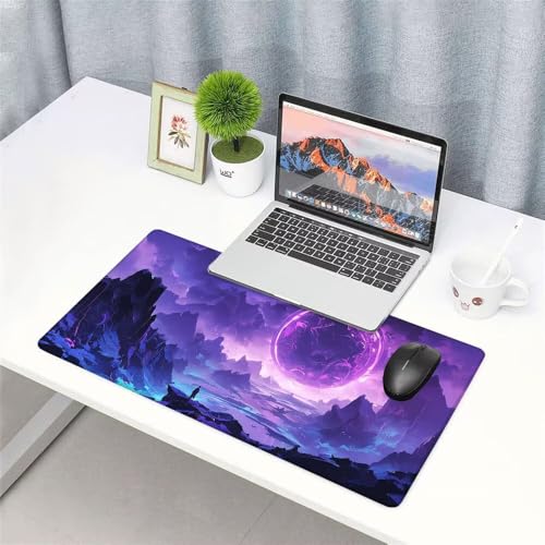 Berg Mauspad 900x500x3mm, Mousepad Gaming Mauspad Lila Mousepad XXL, Mouse Pad mit Vernähten Kanten und rutschfeste Gummibasis, Schreibtisch Zubehör, Maus Pad für Gaming Tastatur und Maus, f-378 Bild 3