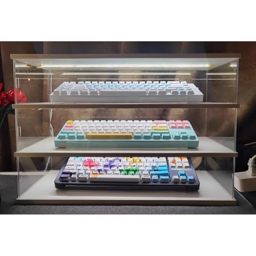Vitrine, Acryl-Tastatur-Aufbewahrungsbox, Gaming-Tastatur- und Maus-Aufbewahrungshalter, stapelbarer Organizer, Arbeitsplatte, staubdichter Schutz, Vitrine Organizer, Home Storage Bild 4