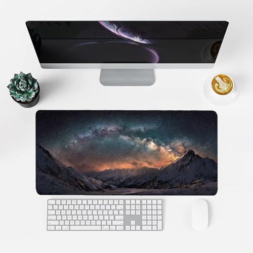 Berg Mauspad 900x500x3mm, Mousepad Gaming Mauspad Landschaft Mousepad XXL, Mouse Pad mit Vernähten Kanten und Rutschfeste Gummibasis, Schreibtisch Zubehör, Maus Pad für Gaming Tastatur und Maus, f-372 Bild 2
