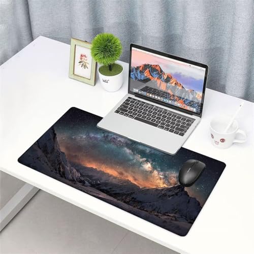 Berg Mauspad 900x500x3mm, Mousepad Gaming Mauspad Landschaft Mousepad XXL, Mouse Pad mit Vernähten Kanten und Rutschfeste Gummibasis, Schreibtisch Zubehör, Maus Pad für Gaming Tastatur und Maus, f-372 Bild 3