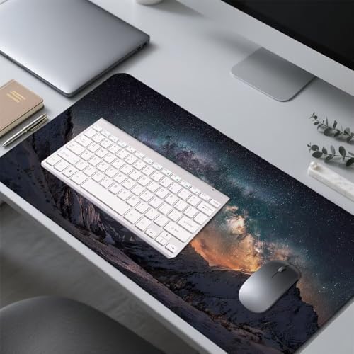 Berg Mauspad 900x500x3mm, Mousepad Gaming Mauspad Landschaft Mousepad XXL, Mouse Pad mit Vernähten Kanten und Rutschfeste Gummibasis, Schreibtisch Zubehör, Maus Pad für Gaming Tastatur und Maus, f-372 Bild 4