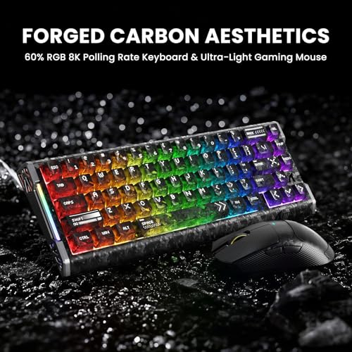 ATTACK SHARK R68 HE – kabelgebundene Gaming-Tastatur aus Carbonfaser mit Magnetanschluss, X11 Ultra 42K DPI PAW3950 MAX TRI-Mode, 8K-Funkmaus, RGB-Beleuchtung, Spiralkabel – für Arbeit und Gaming Bild 3