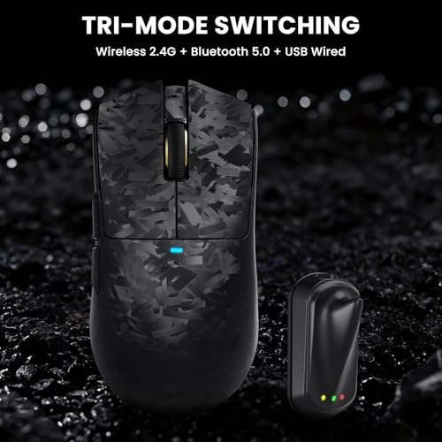 ATTACK SHARK R68 HE – kabelgebundene Gaming-Tastatur aus Carbonfaser mit Magnetanschluss, X11 Ultra 42K DPI PAW3950 MAX TRI-Mode, 8K-Funkmaus, RGB-Beleuchtung, Spiralkabel – für Arbeit und Gaming Bild 4