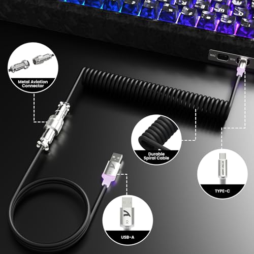ATTACK SHARK R68 HE – kabelgebundene Gaming-Tastatur aus Carbonfaser mit Magnetanschluss, X11 Ultra 42K DPI PAW3950 MAX TRI-Mode, 8K-Funkmaus, RGB-Beleuchtung, Spiralkabel – für Arbeit und Gaming Bild 6