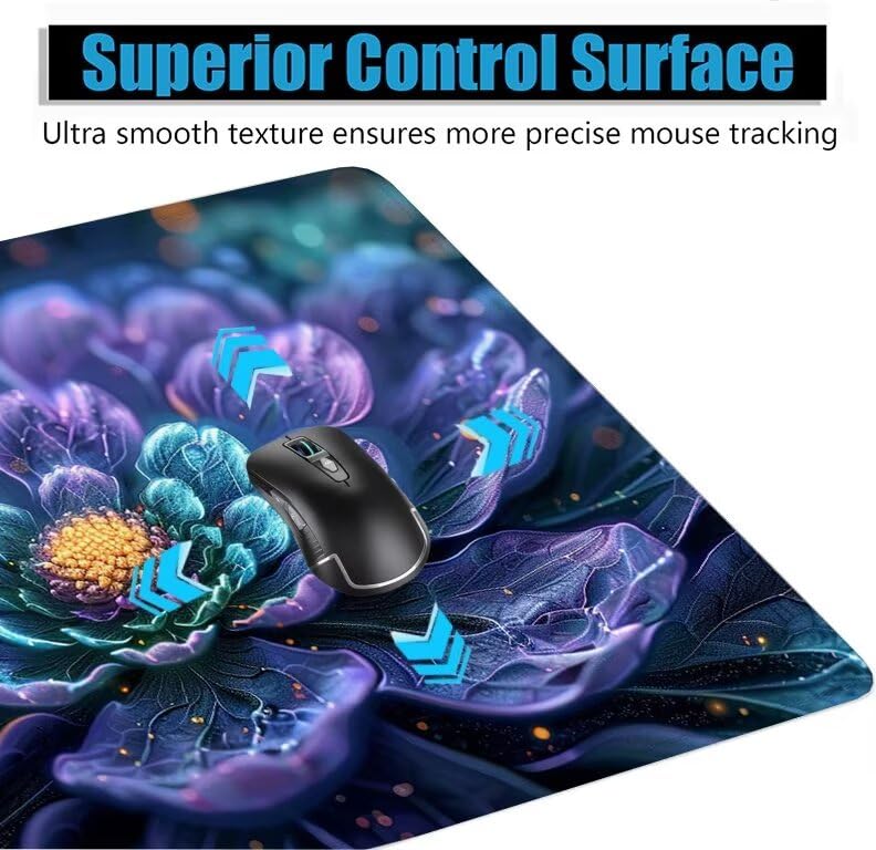 Schreibtischunterlage Lila Mauspad XXL 150x80cm Mousepad Anlage Gaming Mauspad mit Nicht rutschender Unterlage, Vernähte Kanten WassXerdicht Anti-Rutsch Maus Pad für Laptop, Office Geschenke F0-893 Bild 5