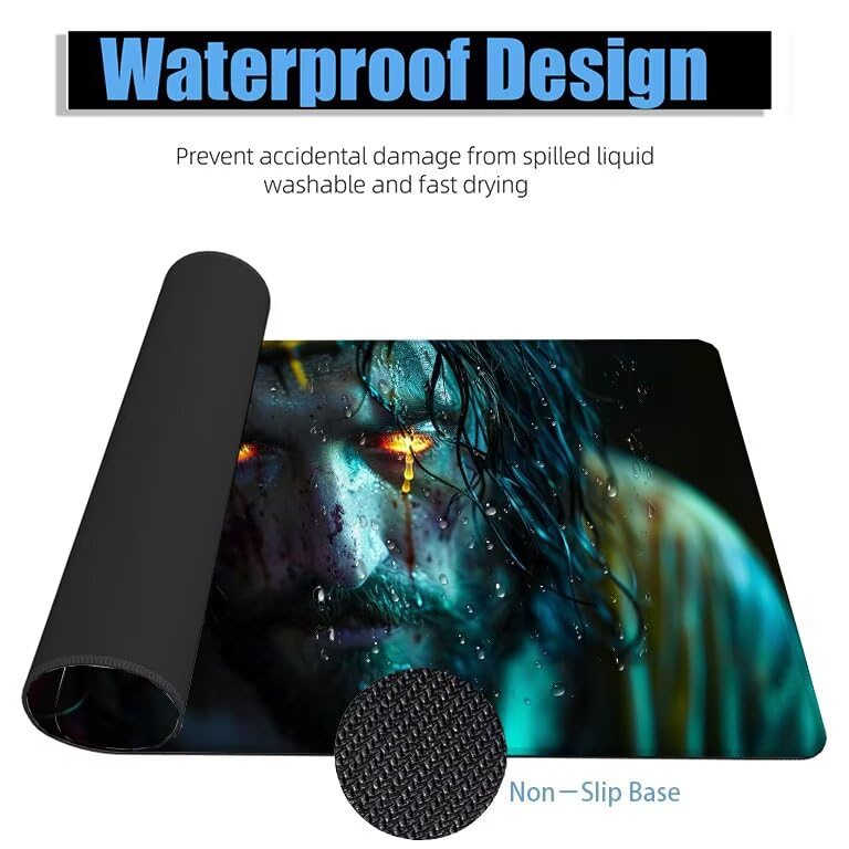 Schreibtischunterlage Schwarz Mauspad XXL 150x80cm Mousepad Mann Gaming Mauspad mit Nicht rutschender Unterlage, Vernähte Kanten WassXerdicht Anti-Rutsch Maus Pad für Laptop, Office Geschenke F0-926 Bild 4