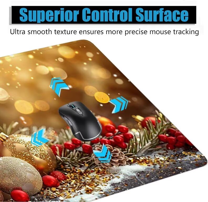 Schreibtischunterlage Weiß Mauspad XXL 150x80cm Mousepad Kerze Gaming Mauspad mit Nicht rutschender Unterlage, Vernähte Kanten WassXerdicht Anti-Rutsch Maus Pad für Laptop, Office Geschenke F0-932 Bild 5