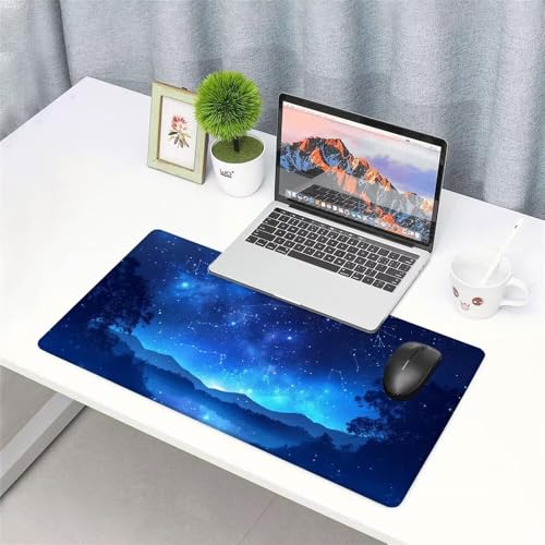 Sternenhimmel Mauspad 1000x500x3mm, Mousepad Gaming Mauspad blau Mousepad XXL, Mouse Pad mit Vernähten Kanten und rutschfeste Gummibasis, Schreibtisch Zubehör, für Gaming Tastatur und Maus, f-430 Bild 3
