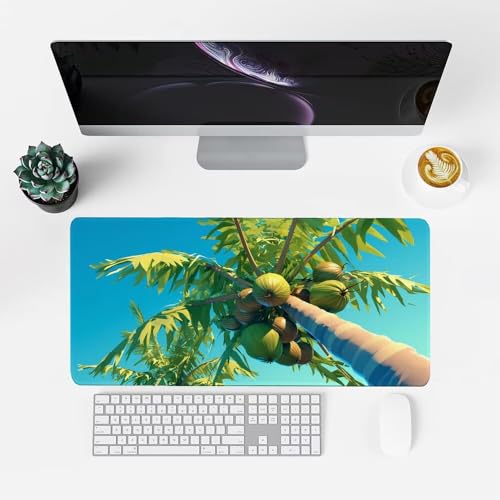 Baum Mauspad 1000x500x3mm, Mousepad Gaming Mauspad Grün Mousepad XXL, Mouse Pad mit Vernähten Kanten und rutschfeste Gummibasis, Schreibtisch Zubehör, Maus Pad für Gaming Tastatur und Maus, f-404 Bild 2
