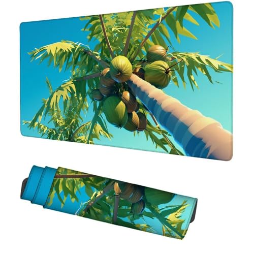 Baum Mauspad 900x500x3mm, Mousepad Gaming Mauspad Grün Mousepad XXL, Mouse Pad mit Vernähten Kanten und rutschfeste Gummibasis, Schreibtisch Zubehör, Maus Pad für Gaming Tastatur und Maus, f-404 Bild 1