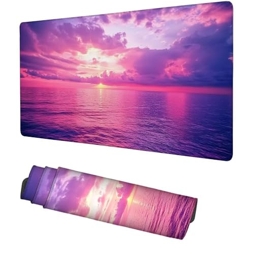 Himmel Mauspad 900x500x3mm, Mousepad Gaming Mauspad Lila Mousepad XXL, Mouse Pad mit Vernähten Kanten und rutschfeste Gummibasis, Schreibtisch Zubehör, Maus Pad für Gaming Tastatur und Maus, f-420 Bild 1