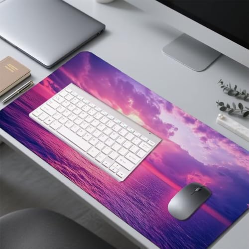 Himmel Mauspad 900x500x3mm, Mousepad Gaming Mauspad Lila Mousepad XXL, Mouse Pad mit Vernähten Kanten und rutschfeste Gummibasis, Schreibtisch Zubehör, Maus Pad für Gaming Tastatur und Maus, f-420 Bild 4