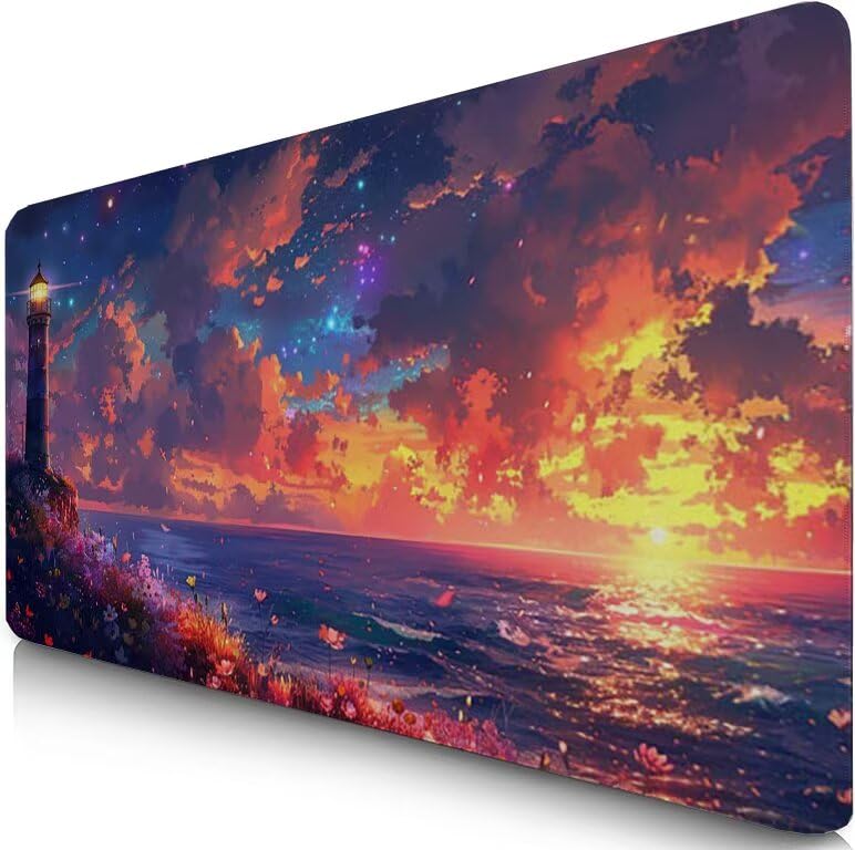 Schreibtischunterlage Rosa Mauspad XXL 150x80cm Mousepad Turm Gaming Mauspad mit Nicht rutschender Unterlage, Vernähte Kanten WassXerdicht Anti-Rutsch Maus Pad für PC, MacBook, Laptop, Office F0-941 Bild 1