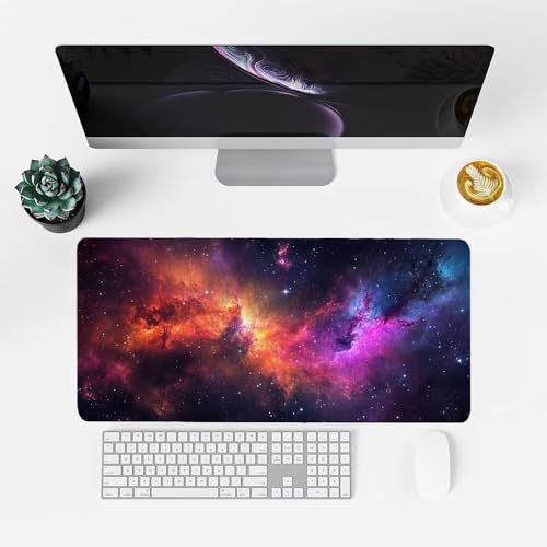 Sternenhimmel Mauspad 1000x500x3mm, Mousepad Gaming Mauspad Farbe Mousepad XXL, Mouse Pad mit Vernähten Kanten und rutschfeste Gummibasis, Schreibtisch Zubehör, für Gaming Tastatur und Maus, f-428 Bild 2