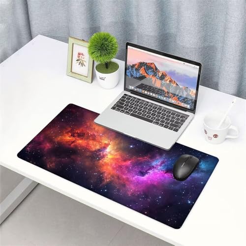Sternenhimmel Mauspad 1000x500x3mm, Mousepad Gaming Mauspad Farbe Mousepad XXL, Mouse Pad mit Vernähten Kanten und rutschfeste Gummibasis, Schreibtisch Zubehör, für Gaming Tastatur und Maus, f-428 Bild 3