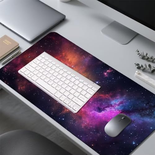 Sternenhimmel Mauspad 1000x500x3mm, Mousepad Gaming Mauspad Farbe Mousepad XXL, Mouse Pad mit Vernähten Kanten und rutschfeste Gummibasis, Schreibtisch Zubehör, für Gaming Tastatur und Maus, f-428 Bild 4