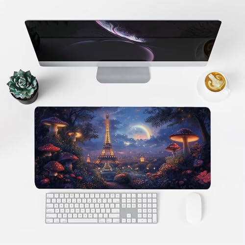 Der Turm Mauspad 1000x500x3mm, Mousepad Gaming Mauspad Landschaft Mousepad XXL, Mouse Pad mit Vernähten Kanten und rutschfeste Gummibasis, Schreibtisch Zubehör, für Gaming Tastatur und Maus, f-422 Bild 2