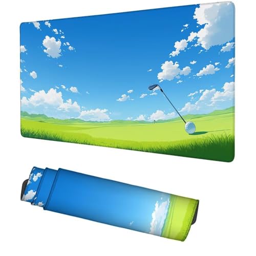 Himmel Mauspad 900x500x3mm, Mousepad Gaming Mauspad blau Mousepad XXL, Mouse Pad mit Vernähten Kanten und rutschfeste Gummibasis, Schreibtisch Zubehör, Maus Pad für Gaming Tastatur und Maus, f-416 Bild 1
