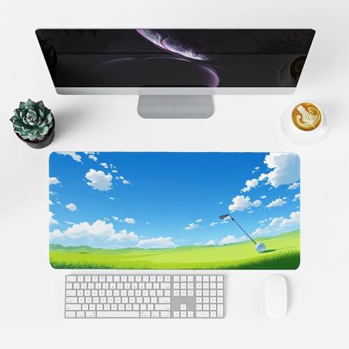 Himmel Mauspad 900x500x3mm, Mousepad Gaming Mauspad blau Mousepad XXL, Mouse Pad mit Vernähten Kanten und rutschfeste Gummibasis, Schreibtisch Zubehör, Maus Pad für Gaming Tastatur und Maus, f-416 Bild 2