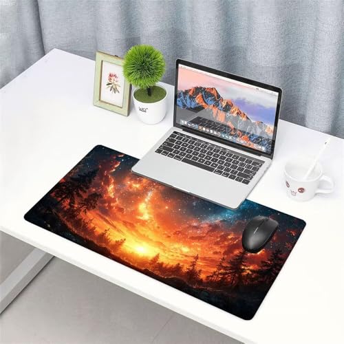 Sternenhimmel Mauspad 900x500x3mm, Mousepad Gaming Mauspad Fantasie Mousepad XXL, Mouse Pad mit Vernähten Kanten und rutschfeste Gummibasis, Schreibtisch Zubehör, für Gaming Tastatur und Maus, f-426 Bild 3