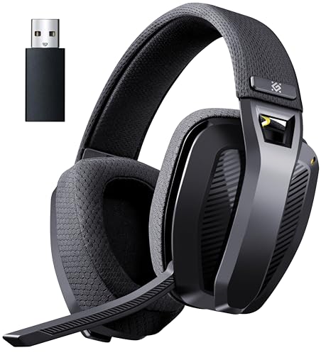 Defender® Orion Wireless Gaming Headset, bis 63h Akkulaufzeit, 2.4GHz+BT(≤30ms), 7.1 SurroundSound,Kopfhörer Mit Mikrofon mit Noise-Cancelling, Kompatibel für PS5/PS4/Switch, PC Headset, Schwarz Bild 1