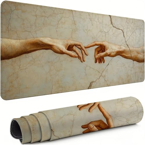 Gaming Mauspad XXL 1600x800x3mm Beige Mousepad, Große Speed rutschfeste Schreibtischunterlage Hand Verbessert Präzision und Geschwindigkeit mit Stoßdämpfung für Tastatur und Maus Homeoffice xg-875 Bild 1
