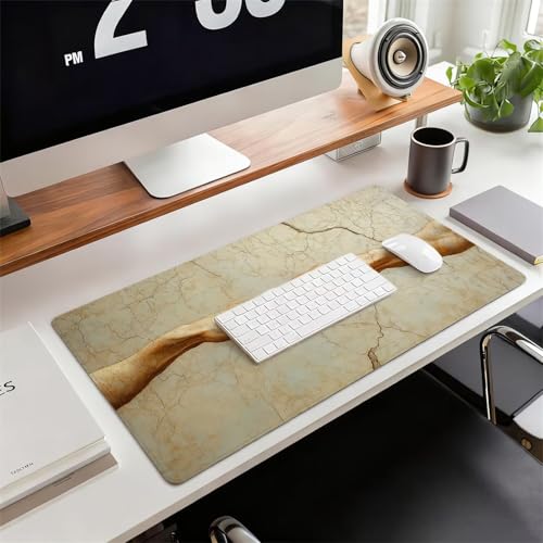Gaming Mauspad XXL 1600x800x3mm Beige Mousepad, Große Speed rutschfeste Schreibtischunterlage Hand Verbessert Präzision und Geschwindigkeit mit Stoßdämpfung für Tastatur und Maus Homeoffice xg-875 Bild 2
