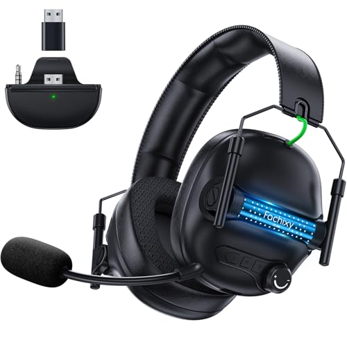 Fachixy Gaming Headset Wireless Für Xbox Series X|S|One, PC, PS5, PS4, Switch, 2.4GHz & Bluetooth 5.4 Headset Kabellos mit Mikrofon, Geringe Latenz Noise Cancelling, Faltbar, 50H Akkulaufzeit Bild 1