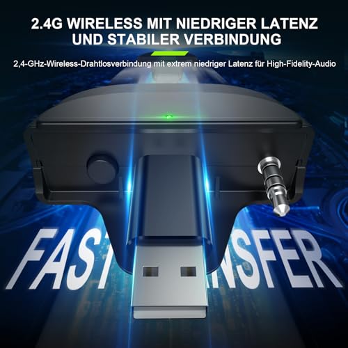 Fachixy Gaming Headset Wireless Für Xbox Series X|S|One, PC, PS5, PS4, Switch, 2.4GHz & Bluetooth 5.4 Headset Kabellos mit Mikrofon, Geringe Latenz Noise Cancelling, Faltbar, 50H Akkulaufzeit Bild 6
