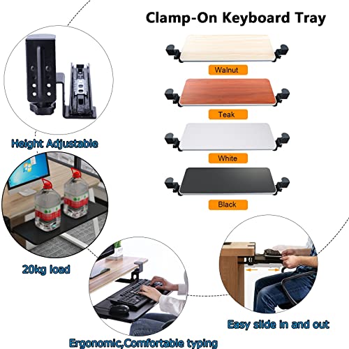 Verstellbare Unterseite – Holztablett für Maus und Tastatur, platzsparende Lösung für Home Office, Schlafzimmer, Gaming-Setup – Verbesserung der Produktivität und Bild 5