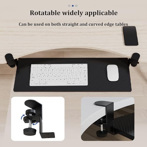 Verstellbare Tastaturablage – keine Löcher erforderlich, Büro-Tastaturständer mit Maus-Sto für Zuhause, Studium & Gaming – platzsparendes Design Bild 3