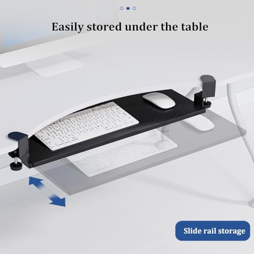 Verstellbare Tastaturablage – keine Löcher erforderlich, Büro-Tastaturständer mit Maus-Sto für Zuhause, Studium & Gaming – platzsparendes Design Bild 5