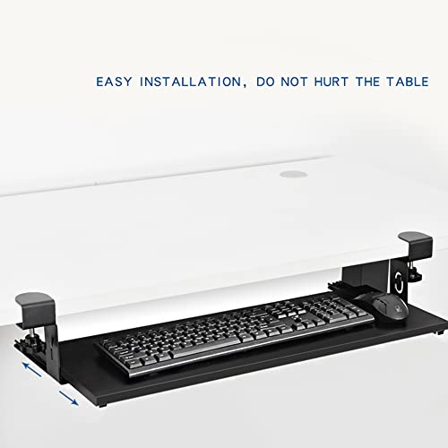 Tastaturablage, 23,9 x 74,9 cm, Clip-On-Schieberegal für Maus und Tastatur, platzsparende Ablage für Home Office & Gaming Setup Bild 5