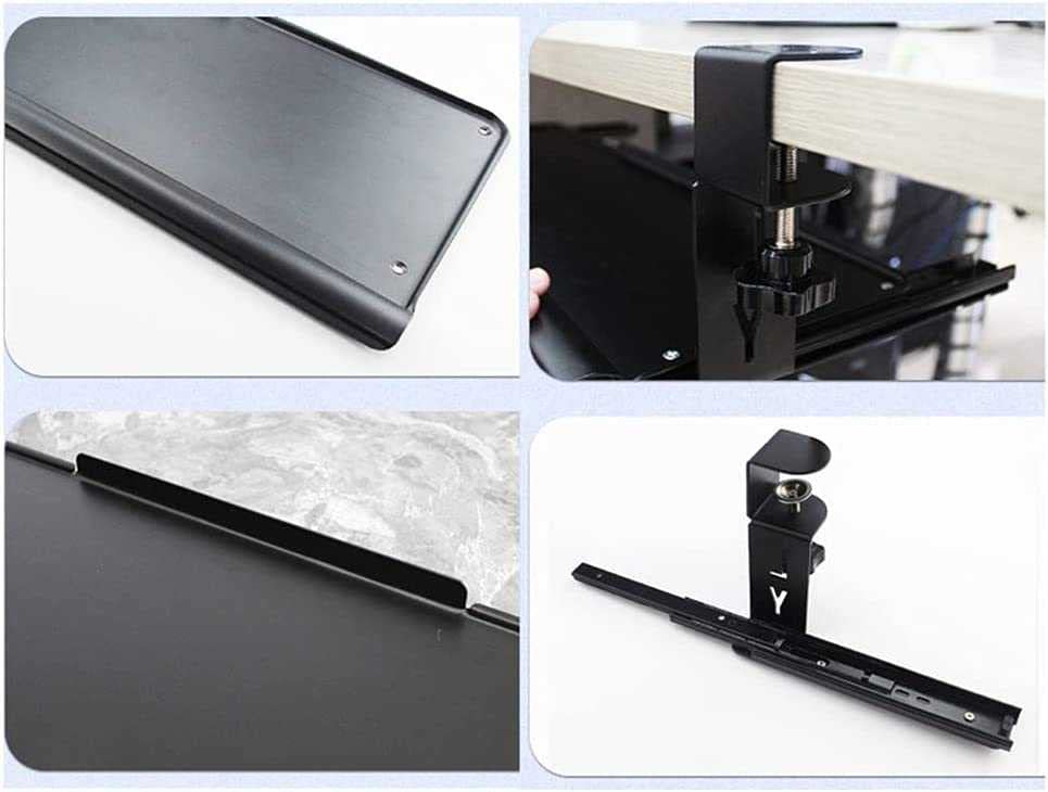 Clip-On-Tastaturablage, einfache Montage unter, ausziehbare Ablage für Tastatur und Maus, platzsparendes Design, perfekt für Home Office & Gaming. Bild 5