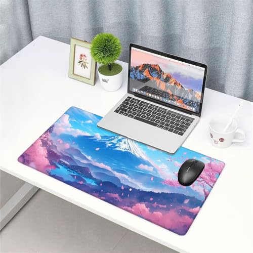 Schneeberge Mauspad 1000x500x3mm, Mousepad Gaming Mauspad Blau (1) Mousepad XXL, Mouse Pad mit Vernähten Kanten und rutschfeste Gummibasis, Schreibtisch Zubehör, für Gaming Tastatur und Maus, f-448 Bild 3