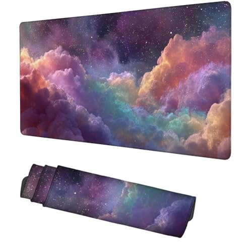 Wolken Mauspad 900x500x3mm, Mousepad Gaming Mauspad Farbe Mousepad XXL, Mouse Pad mit Vernähten Kanten und rutschfeste Gummibasis, Schreibtisch Zubehör, Maus Pad für Gaming Tastatur und Maus, f-468 Bild 1