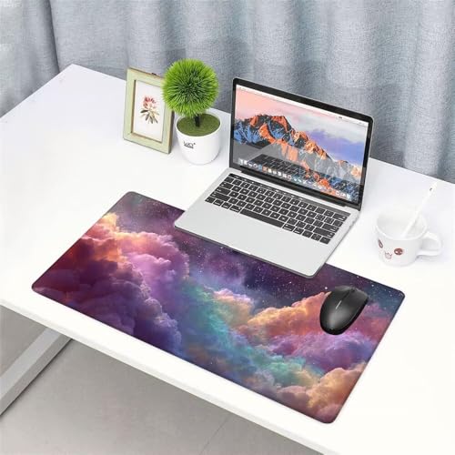 Wolken Mauspad 900x500x3mm, Mousepad Gaming Mauspad Farbe Mousepad XXL, Mouse Pad mit Vernähten Kanten und rutschfeste Gummibasis, Schreibtisch Zubehör, Maus Pad für Gaming Tastatur und Maus, f-468 Bild 3