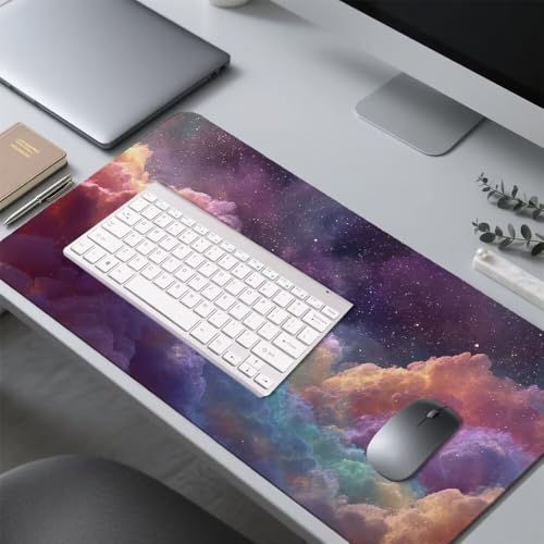 Wolken Mauspad 900x500x3mm, Mousepad Gaming Mauspad Farbe Mousepad XXL, Mouse Pad mit Vernähten Kanten und rutschfeste Gummibasis, Schreibtisch Zubehör, Maus Pad für Gaming Tastatur und Maus, f-468 Bild 4