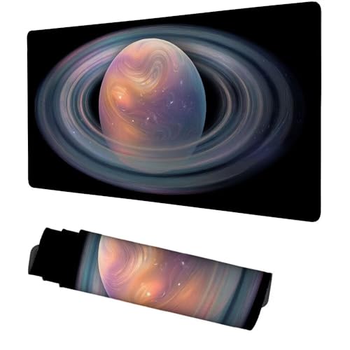 Planeten Mauspad 1000x500x3mm, Mousepad Gaming Mauspad Abstraktion Mousepad XXL, Mouse Pad mit Vernähten Kanten und rutschfeste Gummibasis, Schreibtisch Zubehör, für Gaming Tastatur und Maus, f-436 Bild 1