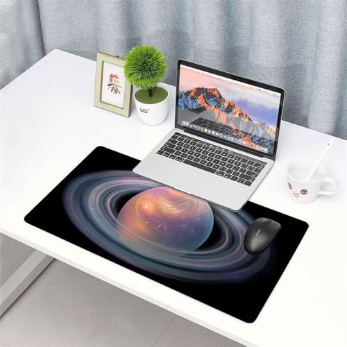 Planeten Mauspad 1000x500x3mm, Mousepad Gaming Mauspad Abstraktion Mousepad XXL, Mouse Pad mit Vernähten Kanten und rutschfeste Gummibasis, Schreibtisch Zubehör, für Gaming Tastatur und Maus, f-436 Bild 3