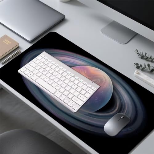 Planeten Mauspad 1000x500x3mm, Mousepad Gaming Mauspad Abstraktion Mousepad XXL, Mouse Pad mit Vernähten Kanten und rutschfeste Gummibasis, Schreibtisch Zubehör, für Gaming Tastatur und Maus, f-436 Bild 4