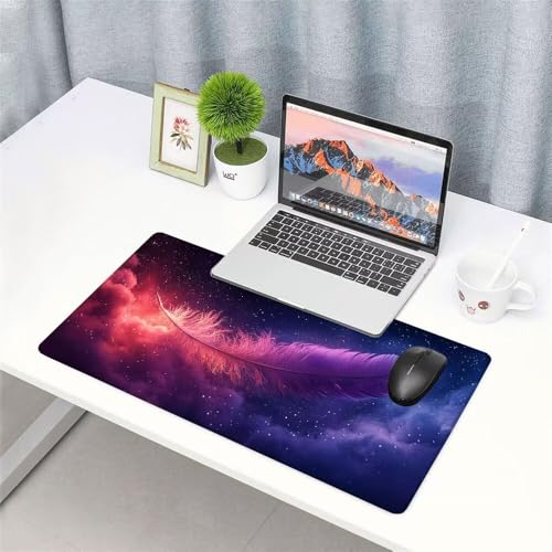 Federn Mauspad 1000x500x3mm, Mousepad Gaming Mauspad Abstraktion Mousepad XXL, Mouse Pad mit Vernähten Kanten und rutschfeste Gummibasis, Schreibtisch Zubehör, für Gaming Tastatur und Maus, f-454 Bild 3