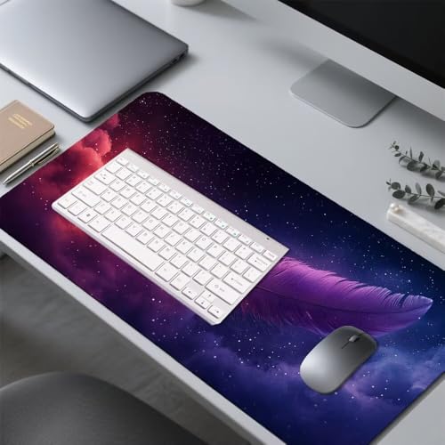 Federn Mauspad 1000x500x3mm, Mousepad Gaming Mauspad Abstraktion Mousepad XXL, Mouse Pad mit Vernähten Kanten und rutschfeste Gummibasis, Schreibtisch Zubehör, für Gaming Tastatur und Maus, f-454 Bild 4