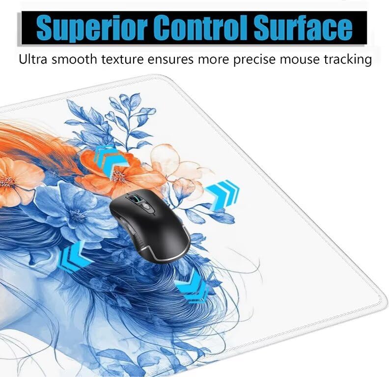 Schreibtischunterlage Lila Mauspad XXL 150x80cm Mousepad Mädchen Gaming Mauspad mit Nicht rutschender Unterlage, Vernähte Kanten WassXerdicht Anti-Rutsch Maus Pad für Laptop, Office Geschenke F0-968 Bild 5