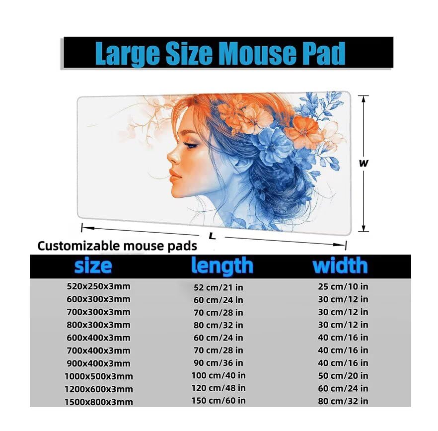 Schreibtischunterlage Lila Mauspad XXL 150x80cm Mousepad Mädchen Gaming Mauspad mit Nicht rutschender Unterlage, Vernähte Kanten WassXerdicht Anti-Rutsch Maus Pad für Laptop, Office Geschenke F0-968 Bild 6